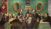 Boris Kustodiev Mir Iskusstva Members oil on canvas